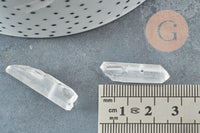 Perles cristal de roche naturel brut transparent, x10 (G0757)