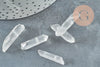 Perles cristal de roche naturel brut transparent, x10 (G0757)