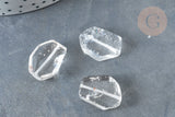 Perles cristal de roche transparent 24-28mm, pierre naturelle, x1 (G8406)