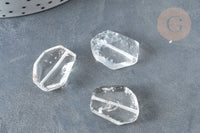 Perles cristal de roche transparent 24-28mm, pierre naturelle, x1 (G8406)