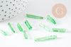 Perles cristal de roche vert,pierre brute, création bijoux,perle pierres, pierre naturelle, 14-30mm, x10 G0323