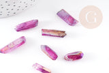 Perles cristal de roche violet irisé 20-50mm, perle pierre brute et naturelle pour création de bijoux, x10 (G5210)