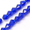 Perles cristal facette bleu roi transparent 4mm, cristal autrichien, perles bicone cristal toupies bleues,Fil de 30 cm, x1 (G5834)