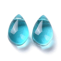 Perles cristal goutte bleu, cristal tchèque,9x6x5mm, x10 (G5360)