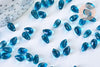 Perles cristal goutte bleu, cristal tchèque,9x6x5mm, x10 (G5360)