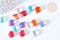 Perles cristal goutte couleurs mixtes 12mm, création bijoux verre, X10 (G7387)