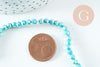 Perles cristal ronde facetté turquoise irisé 4mm, x1 fil de 32cm (G10725)