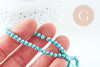 Perles cristal ronde facetté turquoise irisé 4mm, x1 fil de 32cm (G10725)