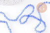 Perles cristal toupies à facette bleu transparent 3mm, x1 fil de 46cm (G2853)
