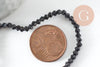 Perles cristal toupies à facette noir 2x3mm, x1 fil de 49cm (G4670)