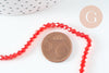 Perles cristal toupies à facette rouge transparent 3.5mm, fil de 32cm x1 (G10727)