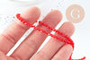 Perles cristal toupies à facette rouge transparent 3.5mm, fil de 32cm x1 (G10727)