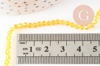 Perles cristal toupies facette orange transparent,perles bijoux,Perle bicone facette, fil de 41cm, 3mm, x1 (G2599)
