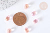 Perles cristal transparent goutte rose paillettes dorée 9mm, perles goutte, 9mm x50 (G7285)