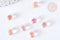 Perles cristal transparent goutte rose paillettes dorée 9mm, perles goutte, 9mm x50 (G7285)