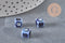 Perles cube céramique bleu roi 8mm, x5 (G11239)