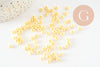 Perles de rocaille verre jaune pastel 4.5mm, x 10g (G7793)