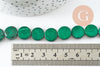 Perles disque coco vert, bois naturel,perle bois,Perle géométrique, perle ronde bois,25mm, le fil de 33 perles , x1 (G0004)