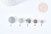 Perles disque jaspe naturel gris marbré 11-22mm, x5 perles (G8646)