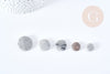Perles disque jaspe naturel gris marbré 11-22mm, x5 perles (G8646)