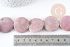 Perles disque jaspe rose naturel 25mm,création boucles et colliers pierre naturelle, x5 (G8276)
