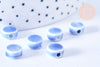 Perles disque porcelaine bleu clair 8mm, x10 (G5390)