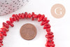 Perles en bambou de mer imitation corail rouge, x1 fil de 38cm (G0850)