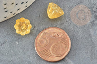 Perles fleur verre jaune 11mm, perles verre tchèque, perles fleur, verre jaune,x10 G4427