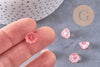 Perles fleur verre rose corail 11mm, perles verre tchèque, perles fleur, verre violet, x10 (G4584)