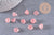 Perles fleur verre rose corail 11mm, perles verre tchèque, perles fleur, verre violet, x10 (G4584)