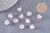 Perles fleur verre rose très clair, perles verre tchèque, perles fleur, verre violet, 11mm, x10 (G4586)