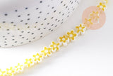 Perles fleurs verre millefiori artisanal 6.5-9mm, x1 fil de 40cm (G10493)
