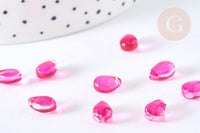 Perles gouttes cristal rose foncé 9mm, perle, x50 (G7298)