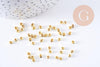 Perles hexagonale intercalaires facetté zamac doré 4x3.5mm, x50 (G10685)