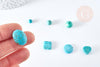 Perles howlite turquoise naturelle carrée goutte ronde disque, x5 (G1769)