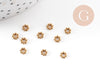 Perles intercalaires Rondelles fleurs acier 304 inoxydable doré IP 4mm, x10 (G10892)