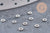 Perles intercalaires Rondelles fleurs acier 304 inoxydable platine 3mm, x10 (G10856)