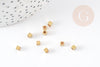 Perles intercalaires carré laiton brut,3mm, x100 (G3156)
