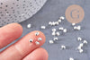 Perles intercalaires facettées zamac argenté 3mm, x 50-100-200 (G1894)