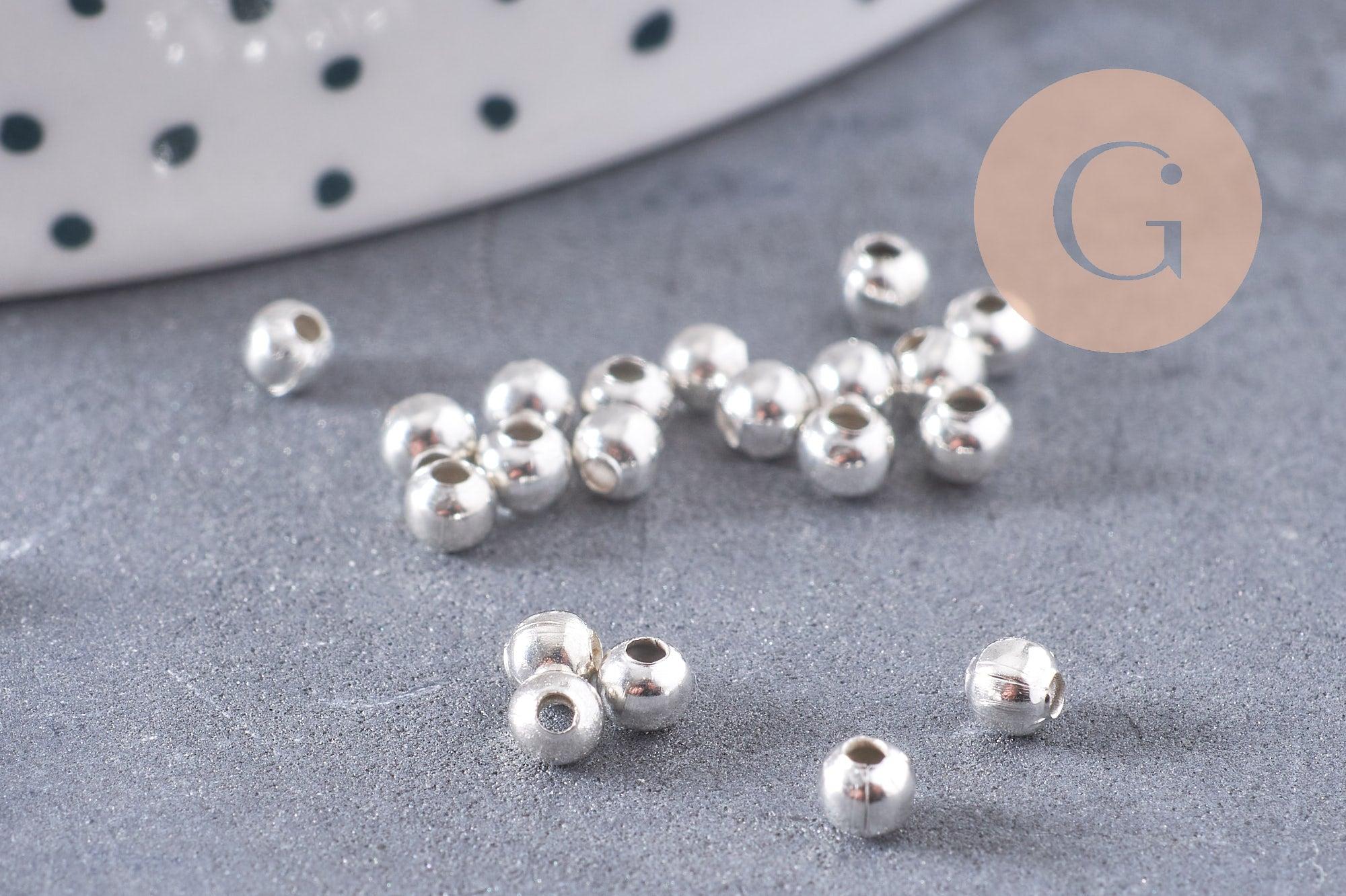 Perles intercalaires fer argenté 3mm, x5gr (G1322)