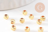 Perles intercalaires laiton doré 18k 4mm, perles dorées pour création bijoux x10 (G0307)