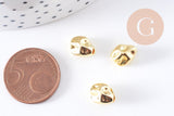 Perles intercalaires nuggets zamac doré 9.5x7mm, x10 (G10653)