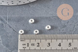 Cuentas espaciadoras redondas de acero inoxidable 304 plateado de 5 mm, x10 (G11173)