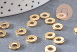 Perles intercalaires rondelles acier 304 inoxydable doré 8mm, x20 (G3464)