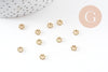 Perles intercalaires rondelles fleurs acier 304 inoxydable doré 18K 6mm, x10 (G10905)