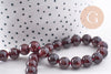 Perles jade bordeaux 2mm, jade naturel, perle pierre, pierre précieuse,8mm,fil complet de 38,5 cm (G2907)