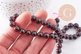 Perles jade bordeaux 2mm, jade naturel, perle pierre, pierre précieuse,8mm,fil complet de 38,5 cm (G2907)