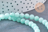Perles jade naturel turquoise 6mm, x1 fil de 33cm (G0464)