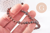 Perles jaspe bréchique naturel grade A 6mm, x1 fil de 38cm (G4412)