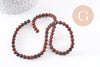 Perles jaspe bréchique naturel grade A 6mm, x1 fil de 38cm (G4412)